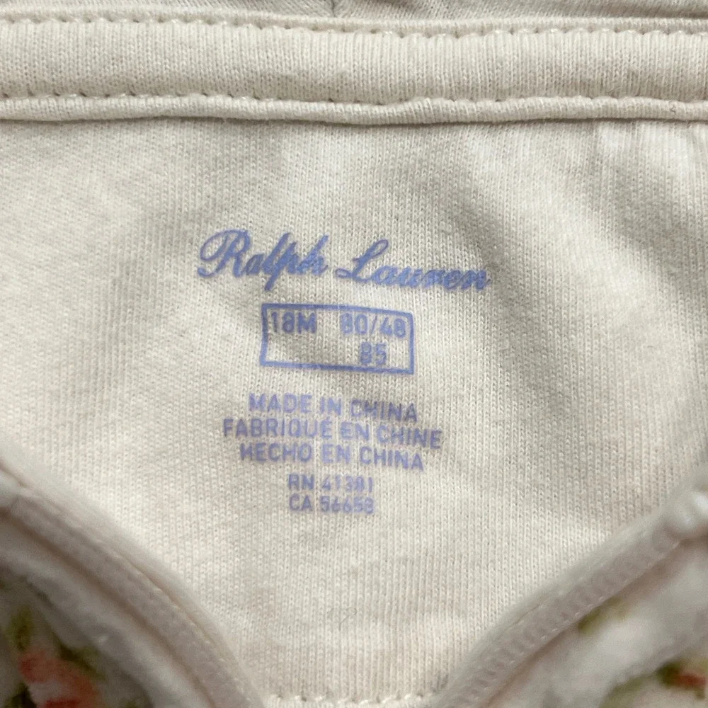 Ralph Lauren Girls 18M Floral Velour Jogger Set‎ Coquette Cottagecore Lounge